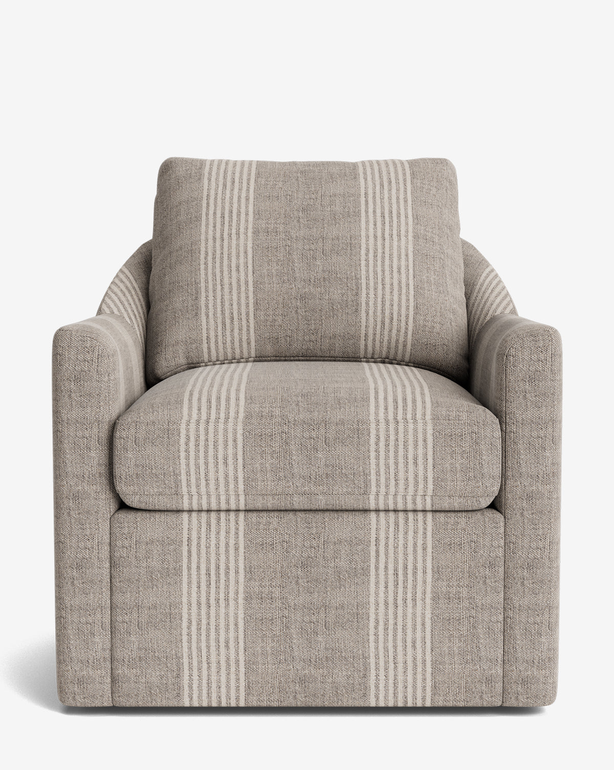 Fauteuil pivotant moderne en mélange de plumes avec cadre fait à la main et tissu personnalisé pour salon