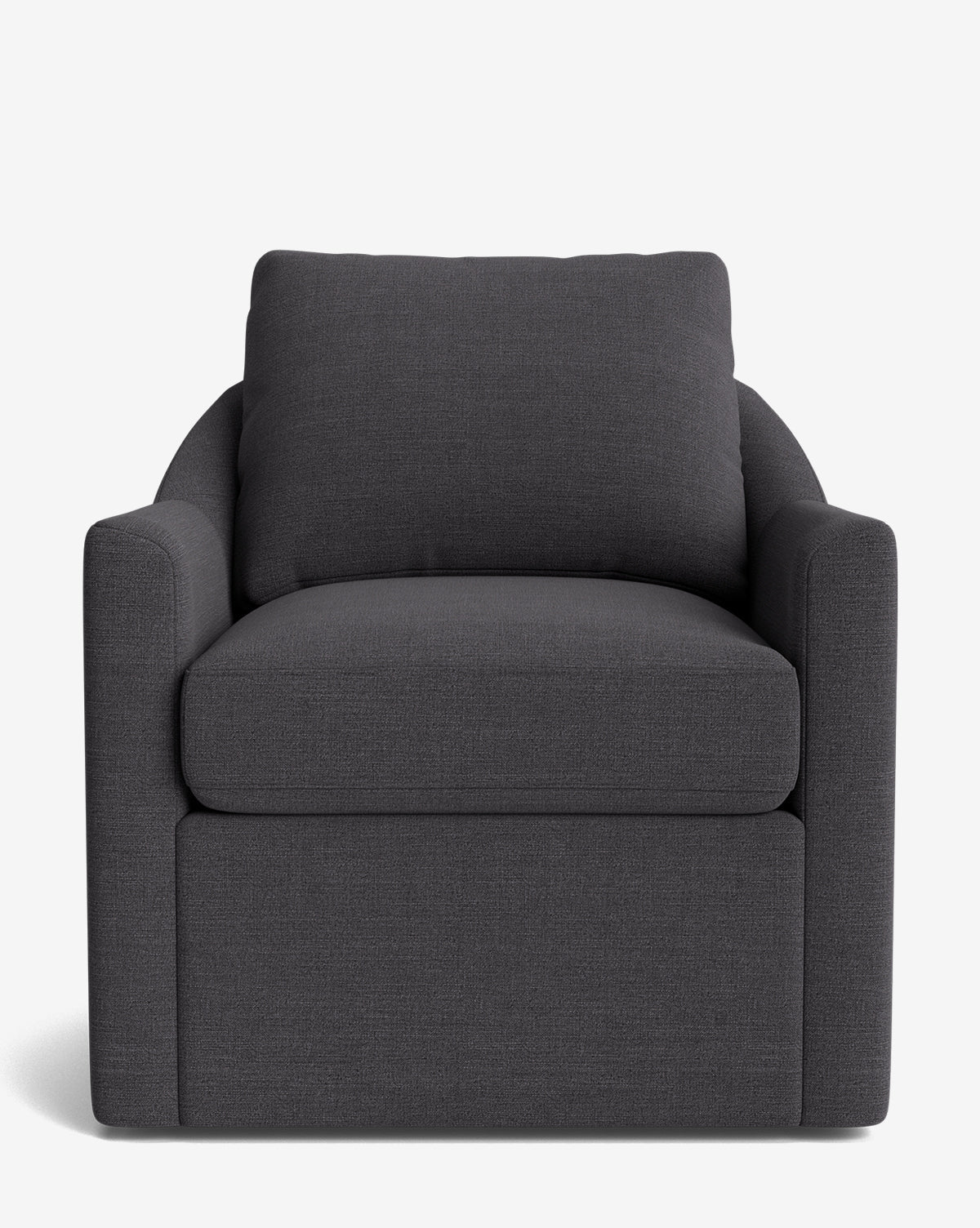 Fauteuil pivotant moderne en mélange de plumes avec cadre fait à la main et tissu personnalisé pour salon