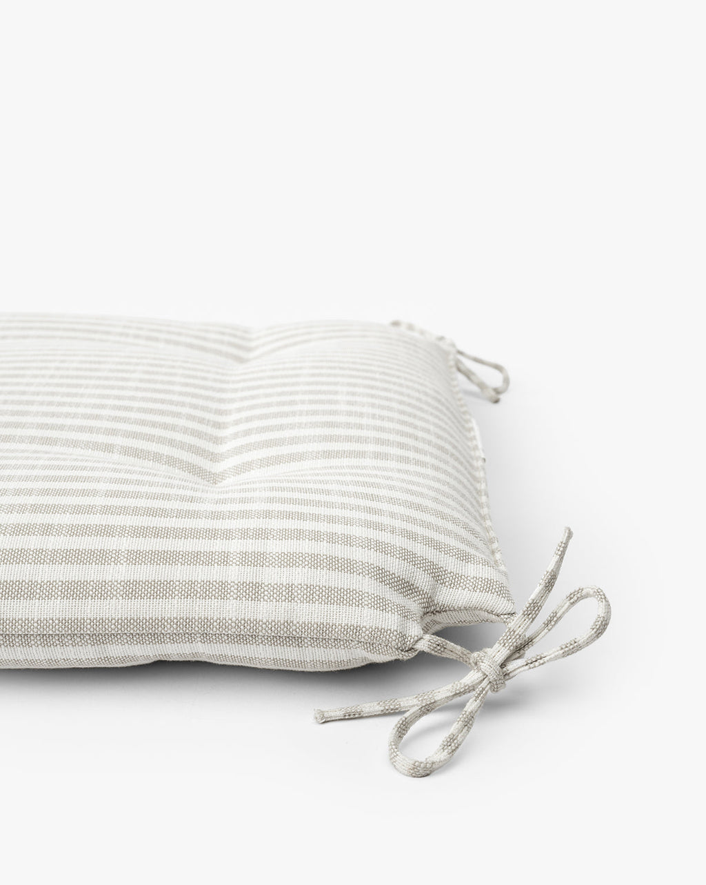 Coussin de chaise de salle à manger en chêne blanc naturel et lin avec attaches à nouer