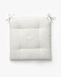 Coussin de chaise de salle à manger en chêne blanc naturel et lin avec attaches à nouer