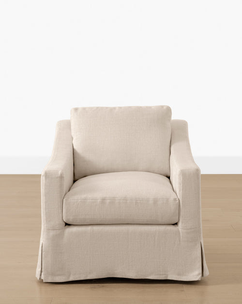 Fauteuil pivotant classique déhoussable avec assise profonde et confortable pour le salon