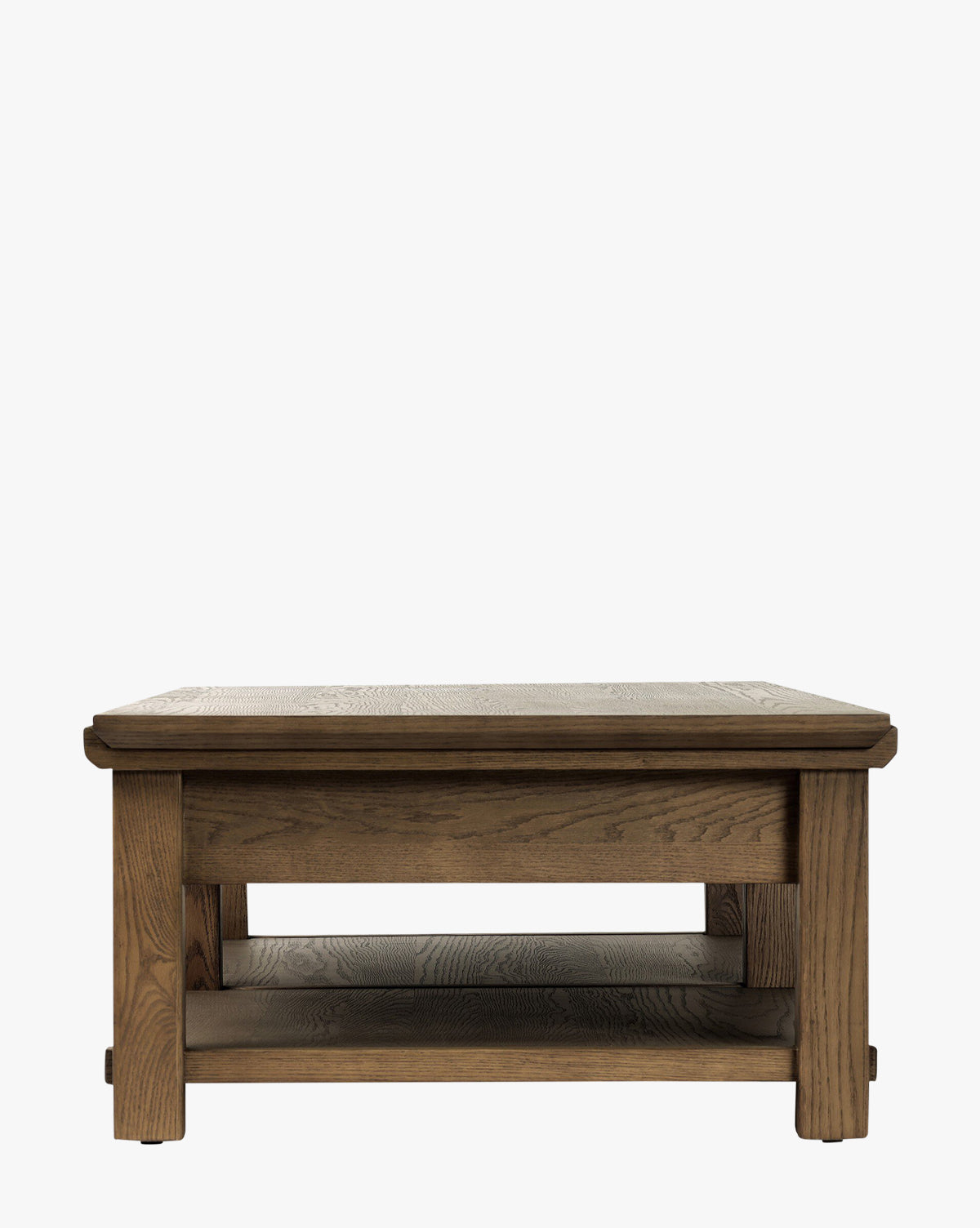 Table Basse Traditionnelle en Chêne avec Assemblages Traditionnels et Tiroirs de Rangement Intégrés pour Salon
