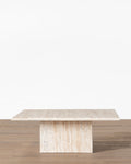 Table basse en travertin organique avec texture de marbre naturel pour salon