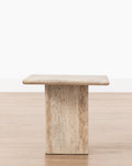 Table d'appoint en travertin organique à texture naturelle pour salon