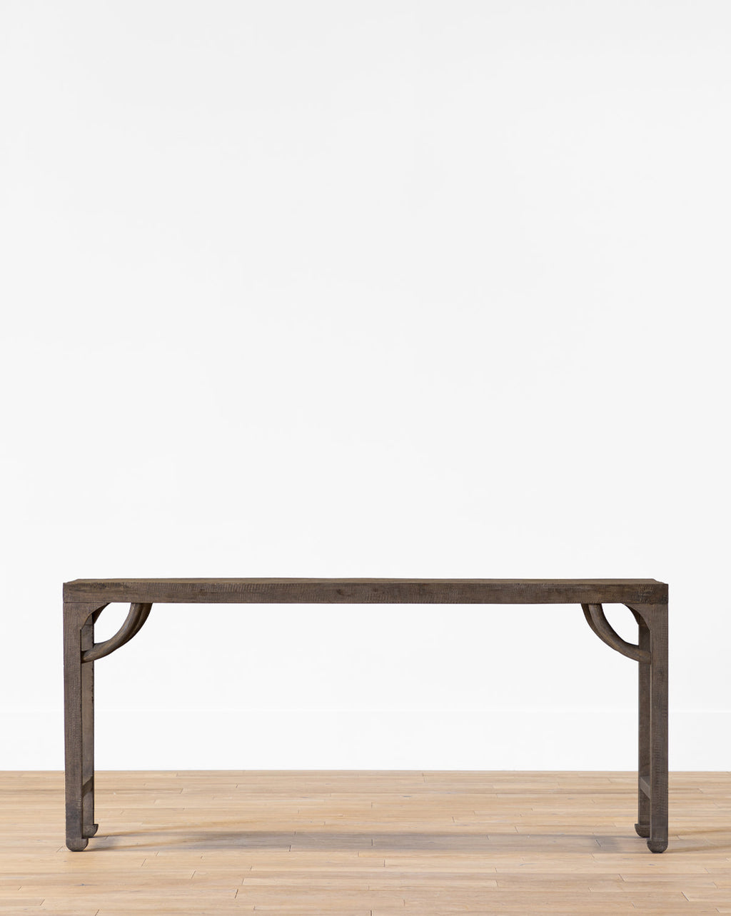Console moderne en bois à forme architecturale pour salon